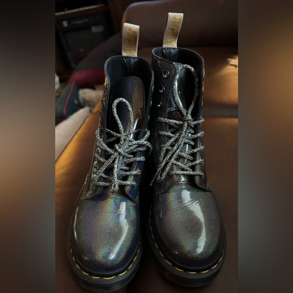 Doc Martens iridescent/holographic 1460 vegan boots